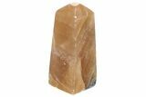 Polished, Banded Honey Calcite Obelisk #217054-1